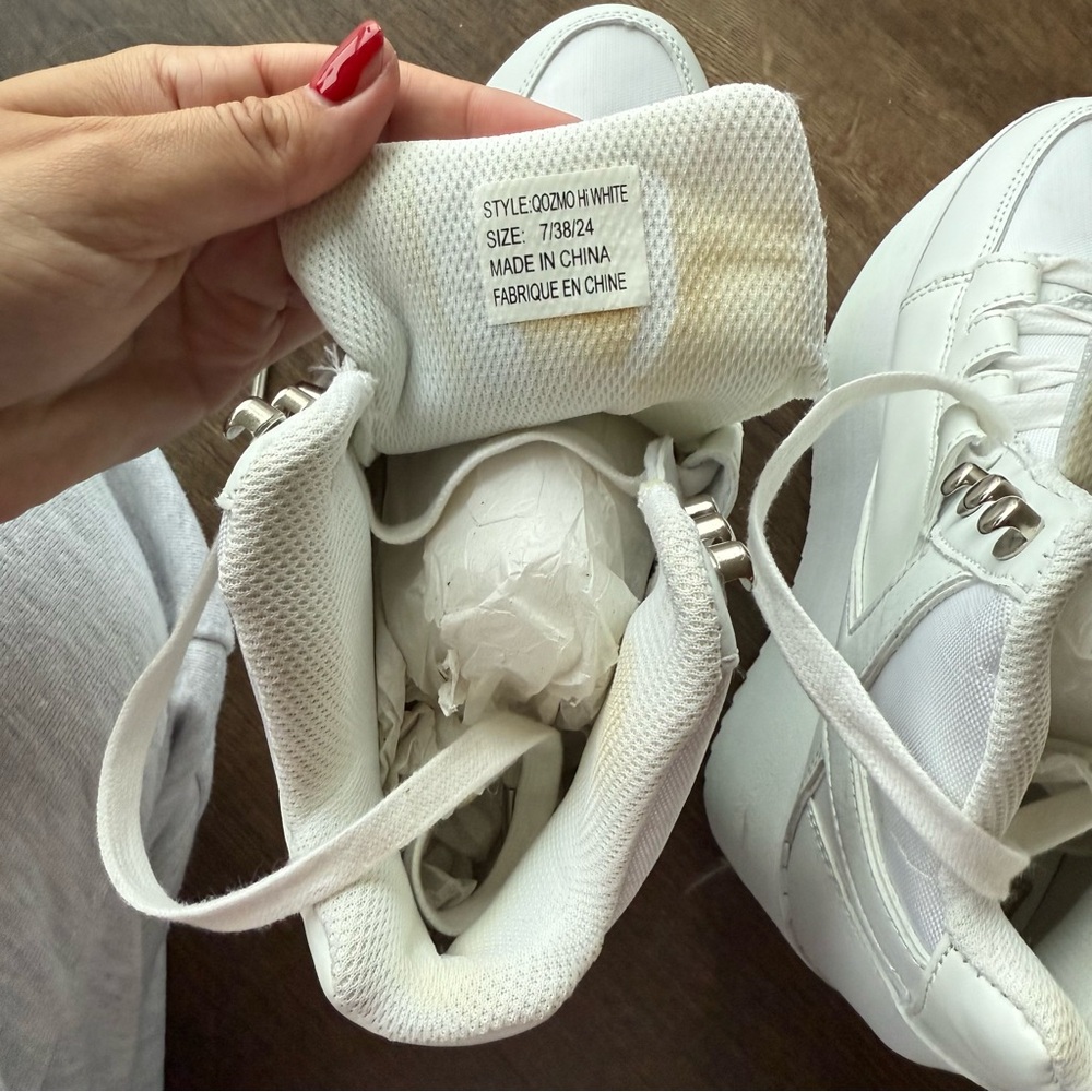 Burning Man shoes Women's YRU White Platform Sneakers ๐ - Picture 5 of 6